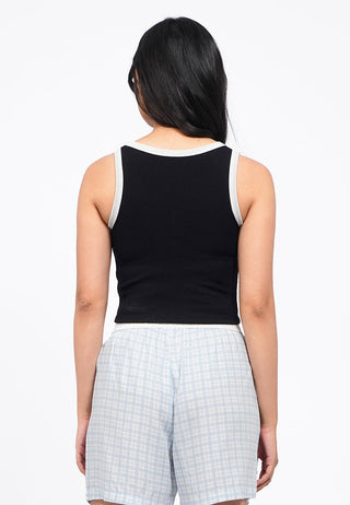 Contrast Details Tank Bra Top