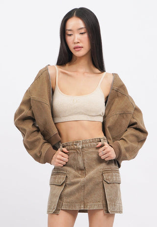 Logo Details Fitted Rib Bralette