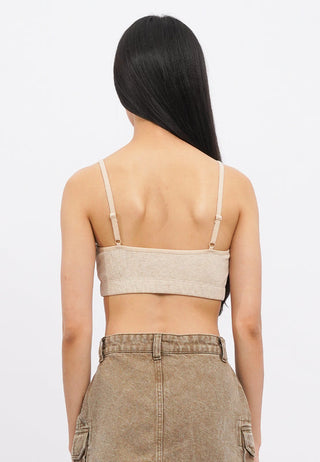 Logo Details Fitted Rib Bralette
