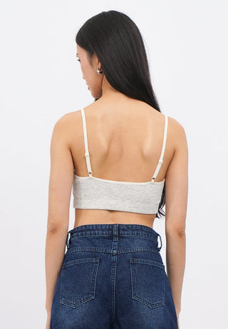Logo Details Fitted Rib Bralette
