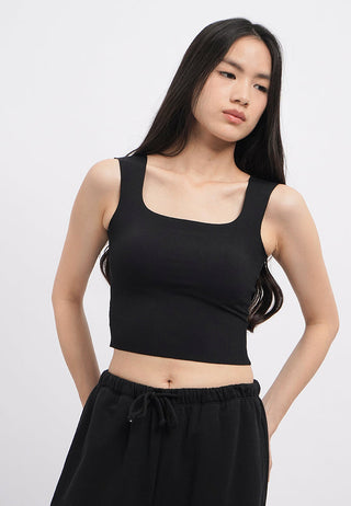Square Neck Crop Bra Tank Top