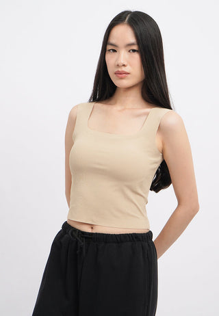 Square Neck Crop Bra Tank Top