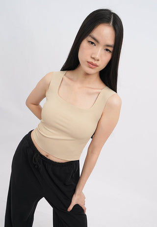 Square Neck Crop Bra Tank Top