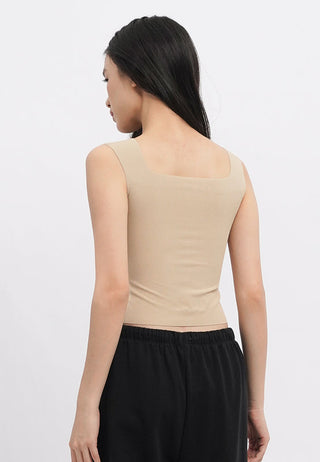 Square Neck Crop Bra Tank Top