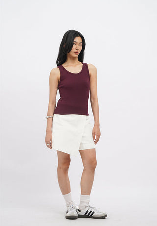 Round Neck Fitted Rib Tanktop