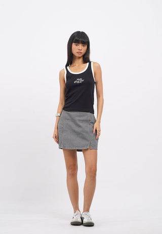 Fitted Contrast Strappy Tank Top