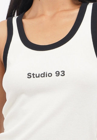 Fitted Contrast Strappy Tank Top