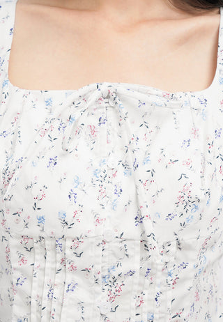 Printed Tank Top with Pintucks