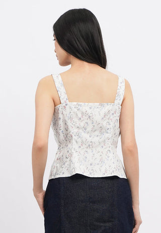 Printed Tank Top with Pintucks
