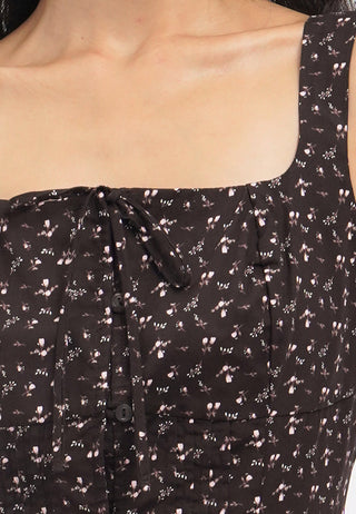 Printed Tank Top with Pintuck