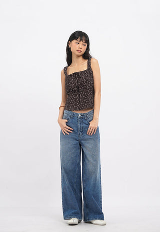 Printed Tank Top with Pintuck