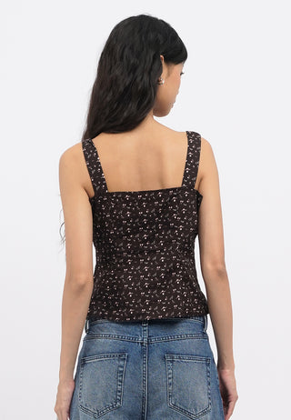 Printed Tank Top with Pintuck