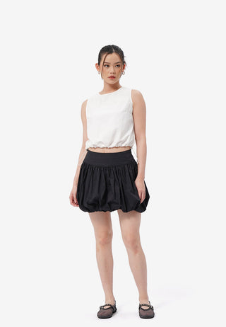 Sleeveless Drawstring Cropped Top