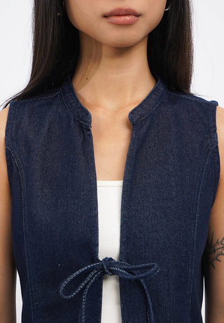 Tied Details Denim Vest