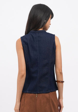 Tied Details Denim Vest