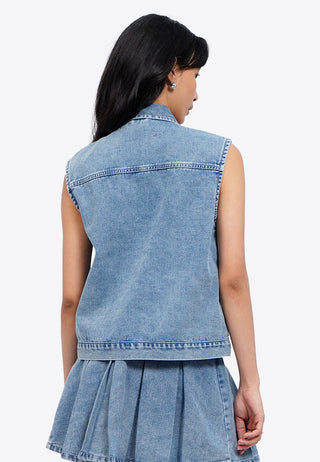 Double Pocket Denim Waistcoat