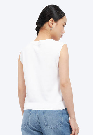 Flower Applique Knit Vest