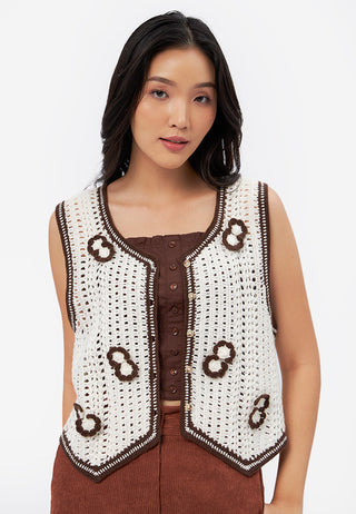 Floral Patterned Knit Vest