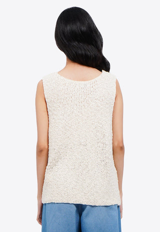 Open Front Textured Knit Vest