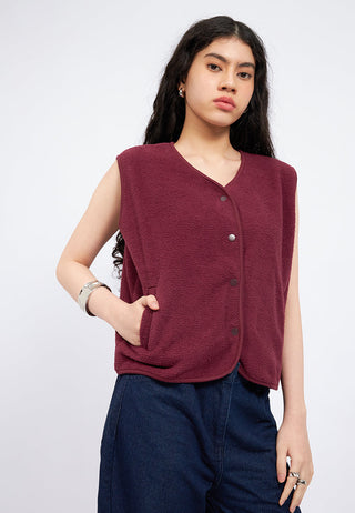 Textured Fleece Vest