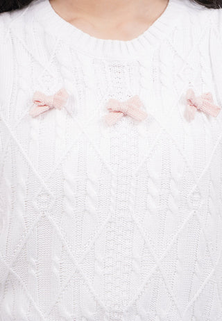 Sleeveless Knit Top with Ribbon Details