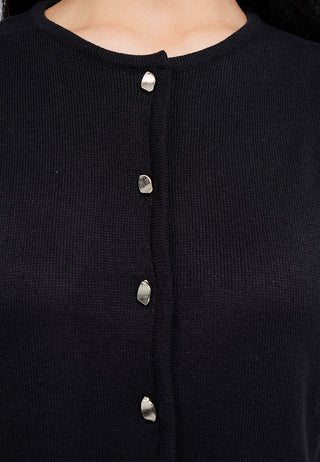 Button Up Round Neck Vest