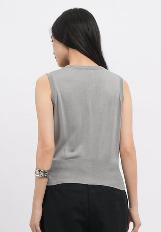 Wide Rib Sleeveless Knit Top