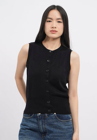 Wide Rib Sleeveless Knit Top