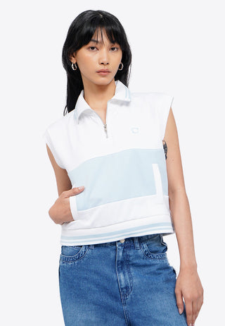 Logo Detail Sleeveless Polo Top
