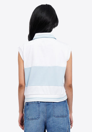 Logo Detail Sleeveless Polo Top