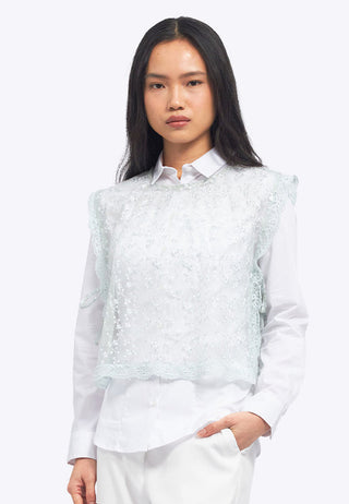 Round Neck Sleeveless Lace Top