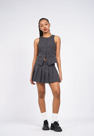 Round Neck Pinstripes Vest
