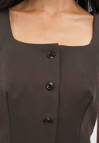 Square Neck Tailored Vest