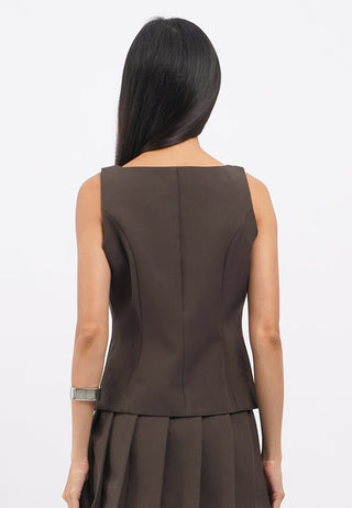Square Neck Tailored Vest