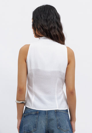 Halter Neck Top with Pintucks