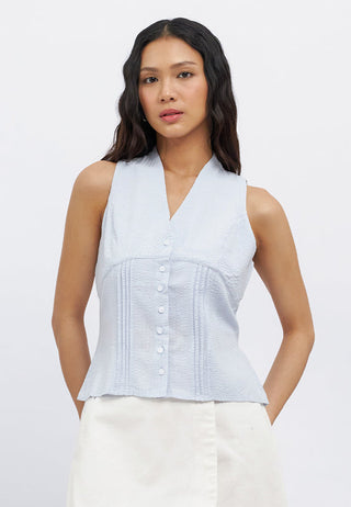 Halter Neck Top with Pintucks