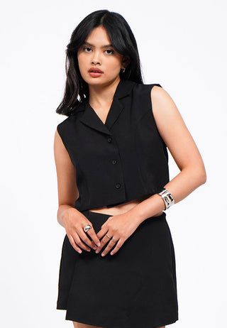 Collared Crop Vest