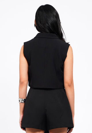 Collared Crop Vest