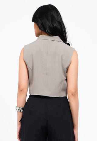 Collared Crop Vest