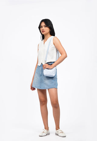 Button Up V-Neck Crop Vest