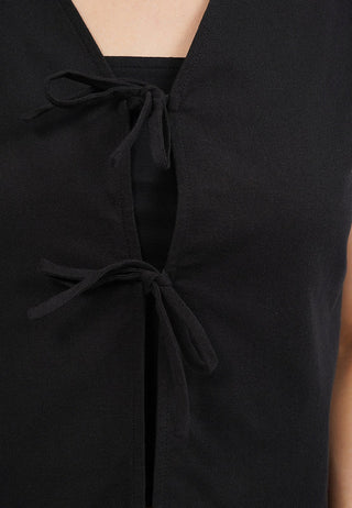 Crop Vest with Front Tied Opening
