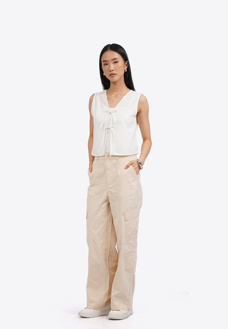 Crop Vest with Front Tied Opening