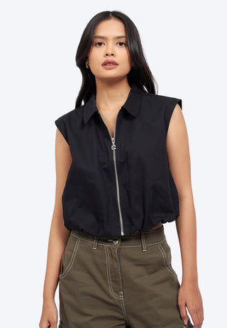 Zip Up Collared Vest