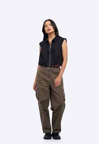 Zip Up Collared Vest