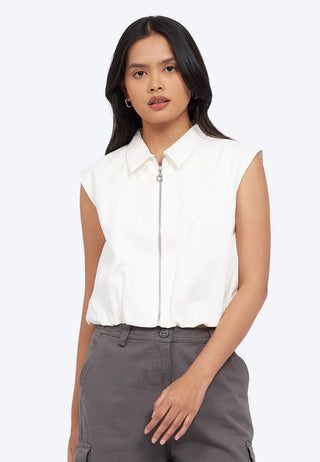 Zip Up Collared Vest
