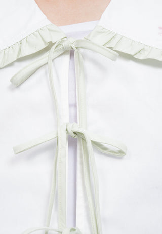 Peterpan Collar Tied Sleeveless Top