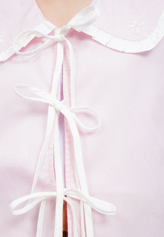 Peterpan Collar Tied Sleeveless Top