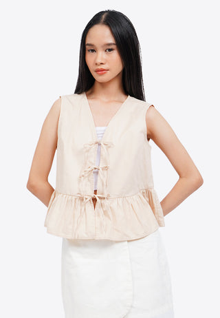 Tied Front V-Neck Vest