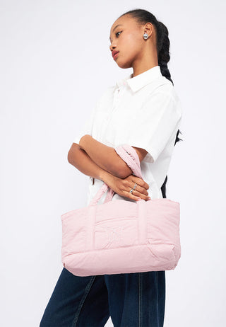 Dusty Pink Puffy Tote Bag