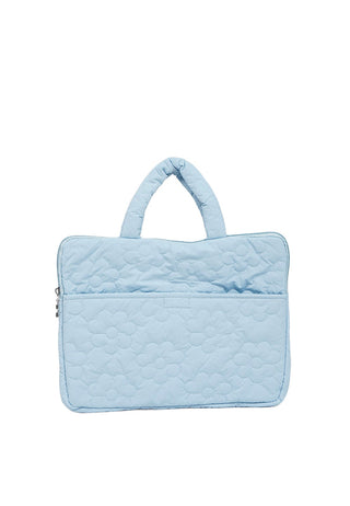 Lt Blue Quilted Laptop Sleeve